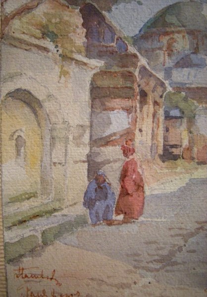 Scène de rue à Istanbul par Jozef Pawlekewicz (polonais-français, début du 20e siècle)-photo-1