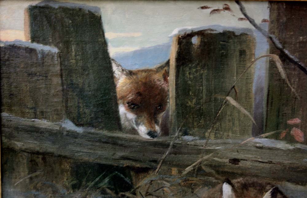 Fox And Hare By Anton Weinberger (1843 - 1912)-photo-3