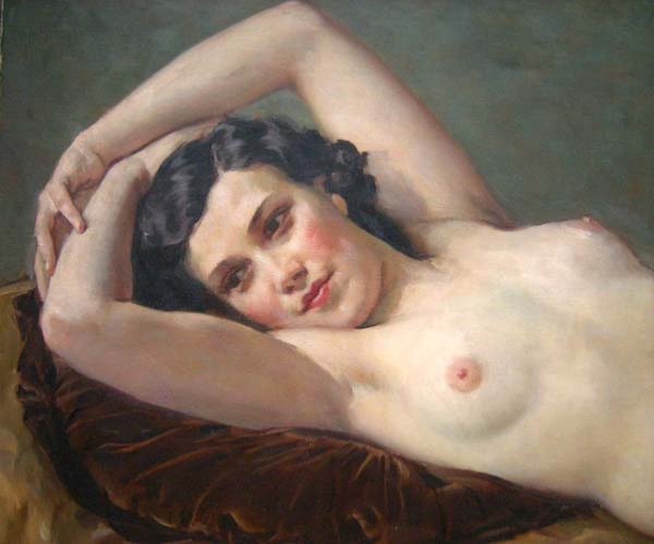 Nu couché par Gustav Sykora (Tchèque, né en 1889)-photo-3