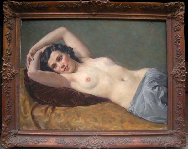 Nu couché par Gustav Sykora (Tchèque, né en 1889)