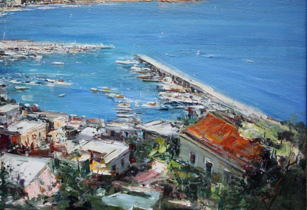 Ciro Canzanella (né En 1948 à Naples) Vue impressionniste de Naples-photo-3