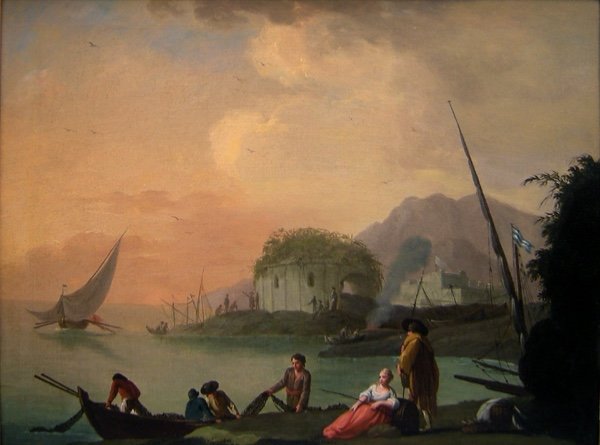 Charles- François Lacroix De Marseille (1700-1782), attribue, Scène Portuaire  Méditerranéenne I-photo-2