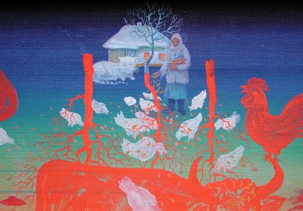 Vassilij I. Pasivenko (Ukrainien, né en 1939) Tableau surréaliste "Temps - I"-photo-3