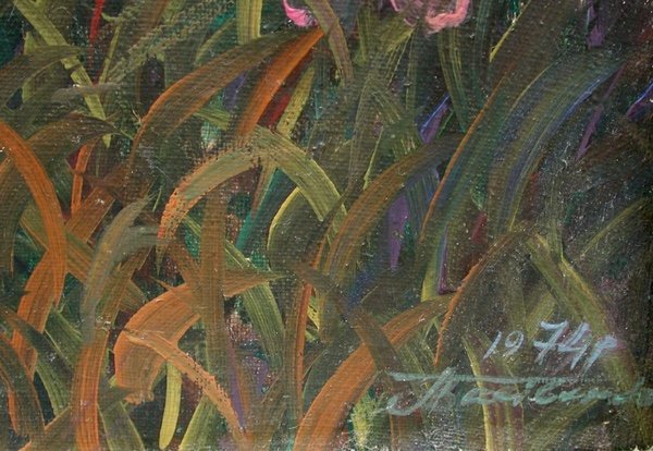 Vassilij I. Pasivenko (Ukrainien, né en 1939) Tableau surréaliste "Le Temps - III"-photo-3