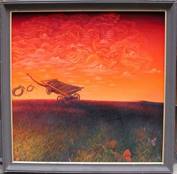 Vassilij I. Pasivenko (Ukrainien, né en 1939) Tableau surréaliste "Le Temps - III"