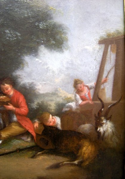 Amour rural de Nicolas Lancret (1690 - 1743) disciple du XVIIIe siècle-photo-3