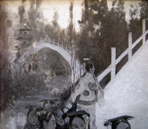 Procession Japonaise Devant Un Pont, Français, 19/20e Siècle-photo-2