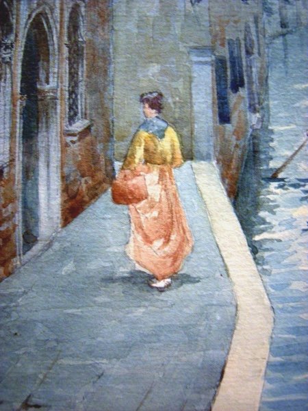 Natale Gavagnin (1851 - 1923) Une paire de scènes de Venise avec gondole-photo-1