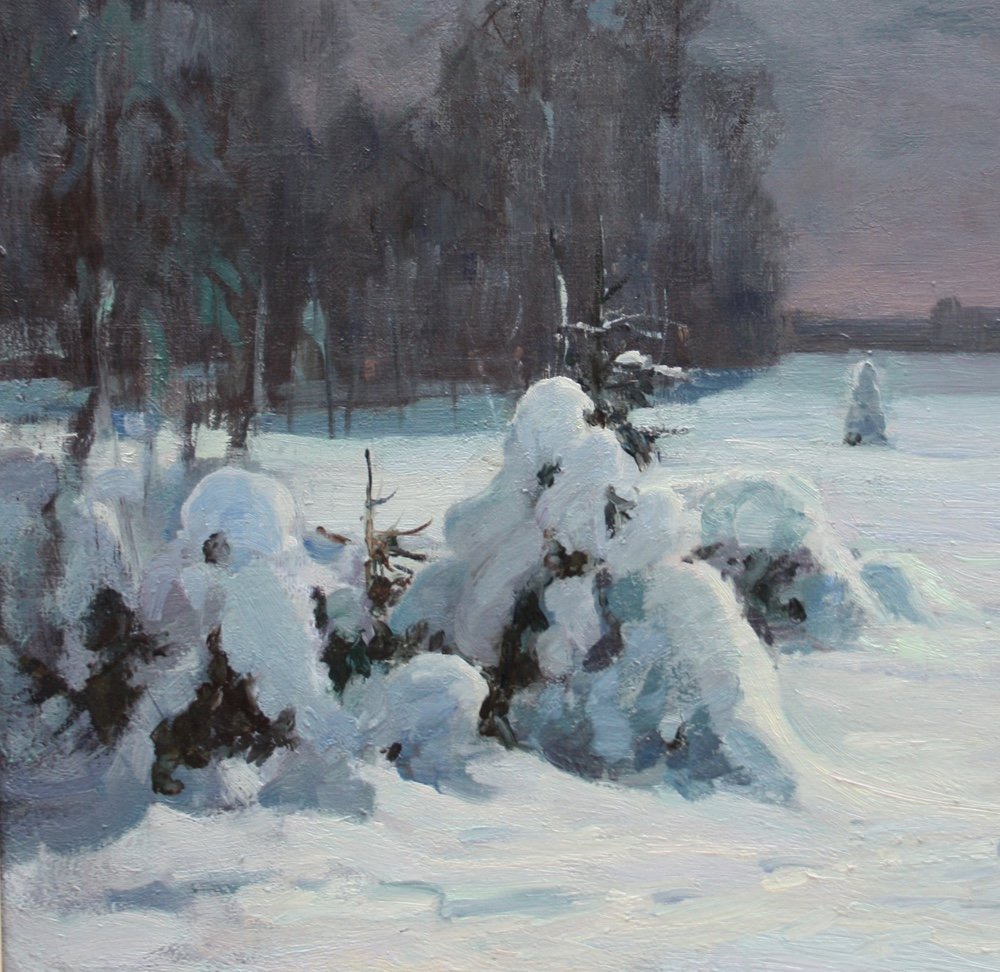 Lidya Isaakovna Brodskaja (russian, 1910 - 1991) Winter Night Near Moscow-photo-1