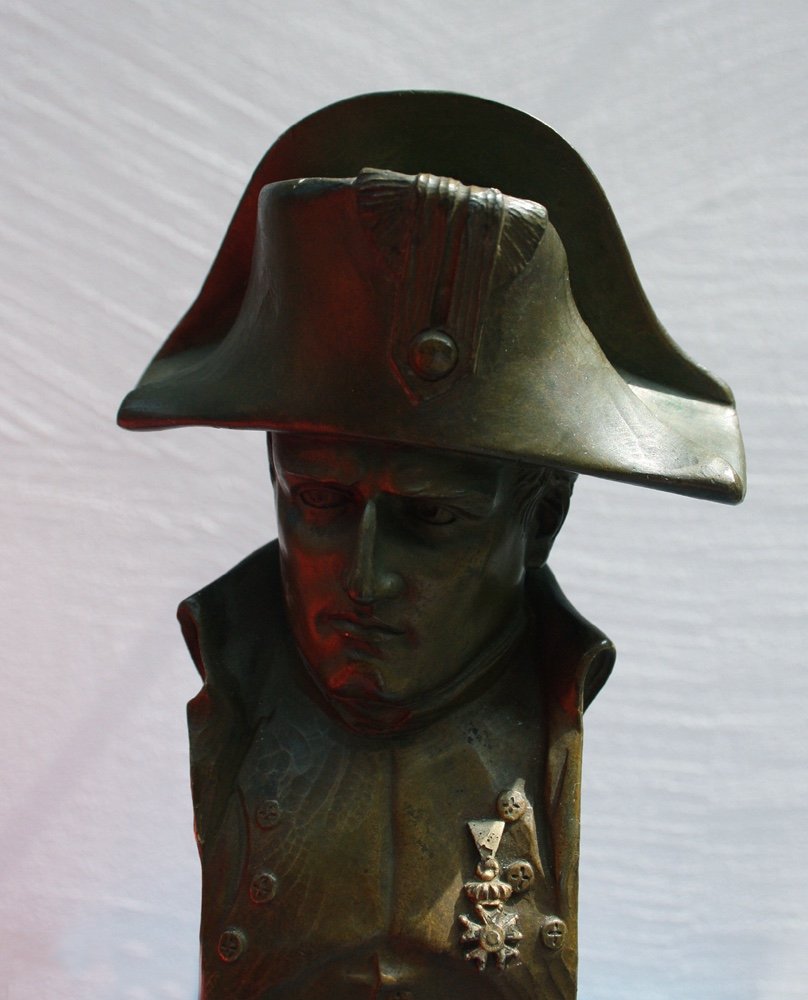 Bronze Bust Of Napoleon By A. Titze (austrian, 1920s)-photo-2