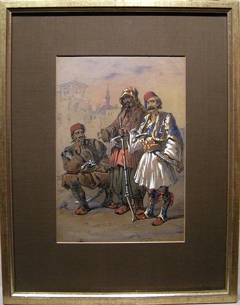 Amadeo Preziosi (1816 - 1882) Ottoman Warriors In Istanbul-photo-2