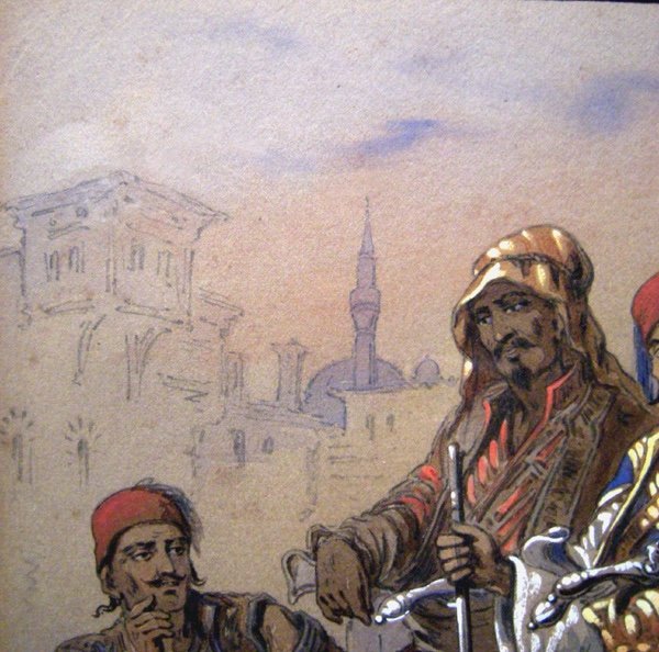 Amadeo Preziosi (1816 - 1882) Guerriers ottomans à Istanbul-photo-2