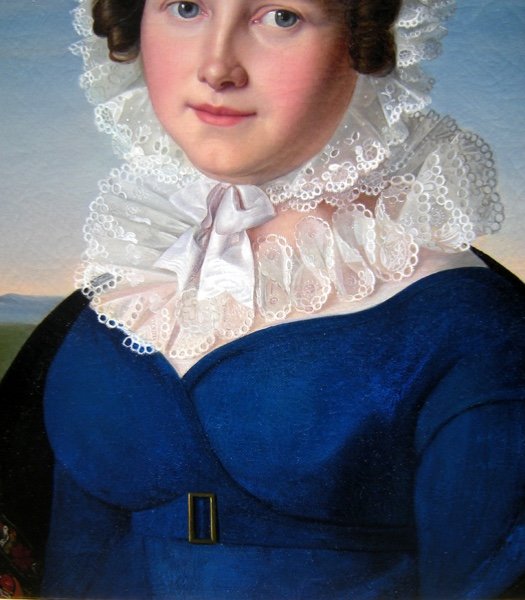 Friedrich Wilhelm Schadow (1788 - 1862), attr. Portrait d'une jeune femme au bonnet de dentelle-photo-3