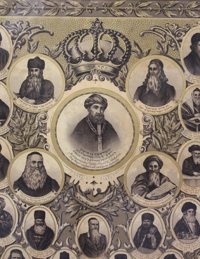 "Les grands savants rabbins d'Israël", rare lithographie de S.Schottlaender, fin du XIXe siècle-photo-3