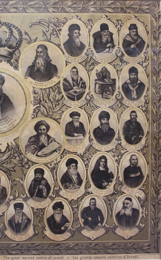 "Les grands savants rabbins d'Israël", rare lithographie de S.Schottlaender, fin du XIXe siècle-photo-1