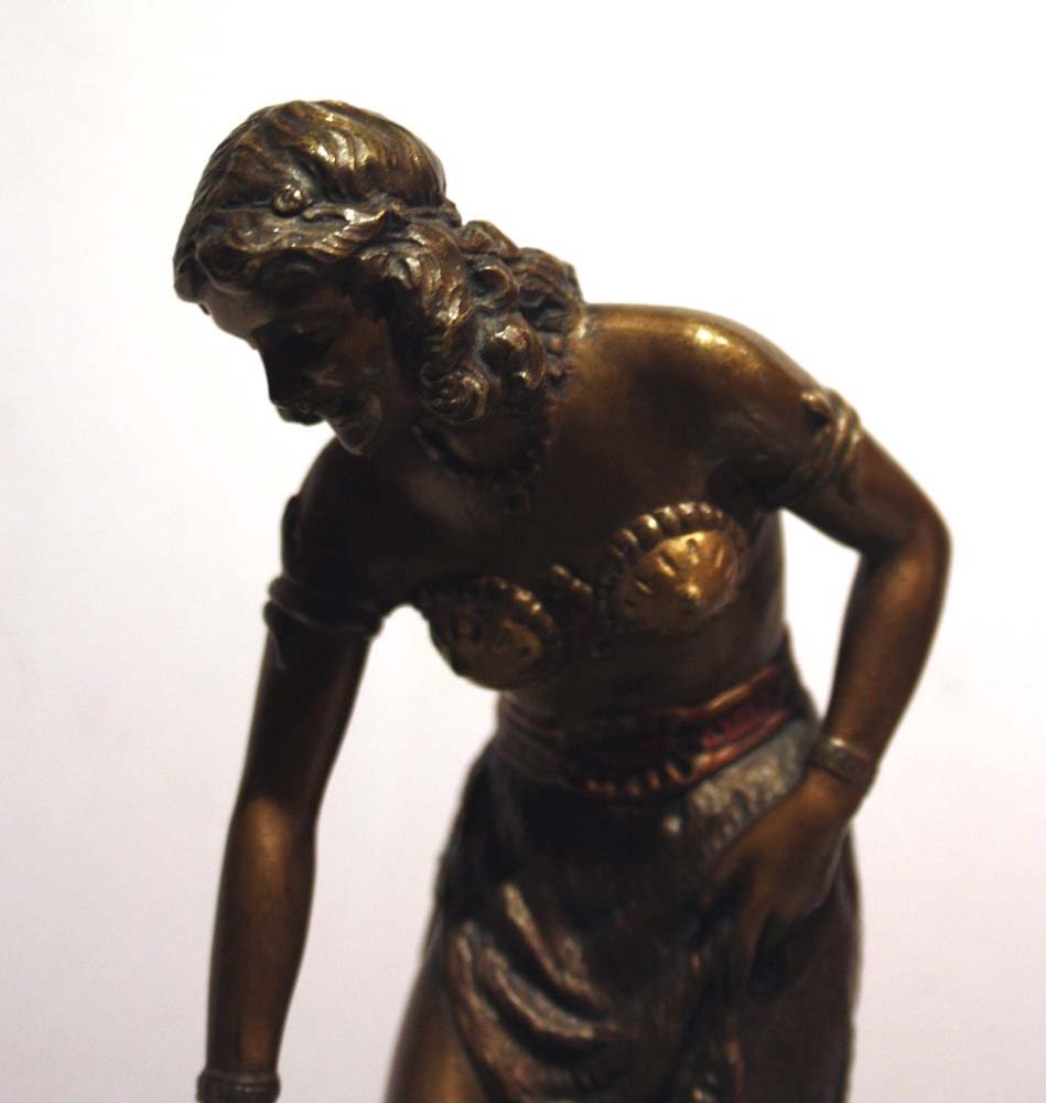 "Jouer avec la panthère", bronze de Vienne antique, bol pour cartes de visite-photo-3