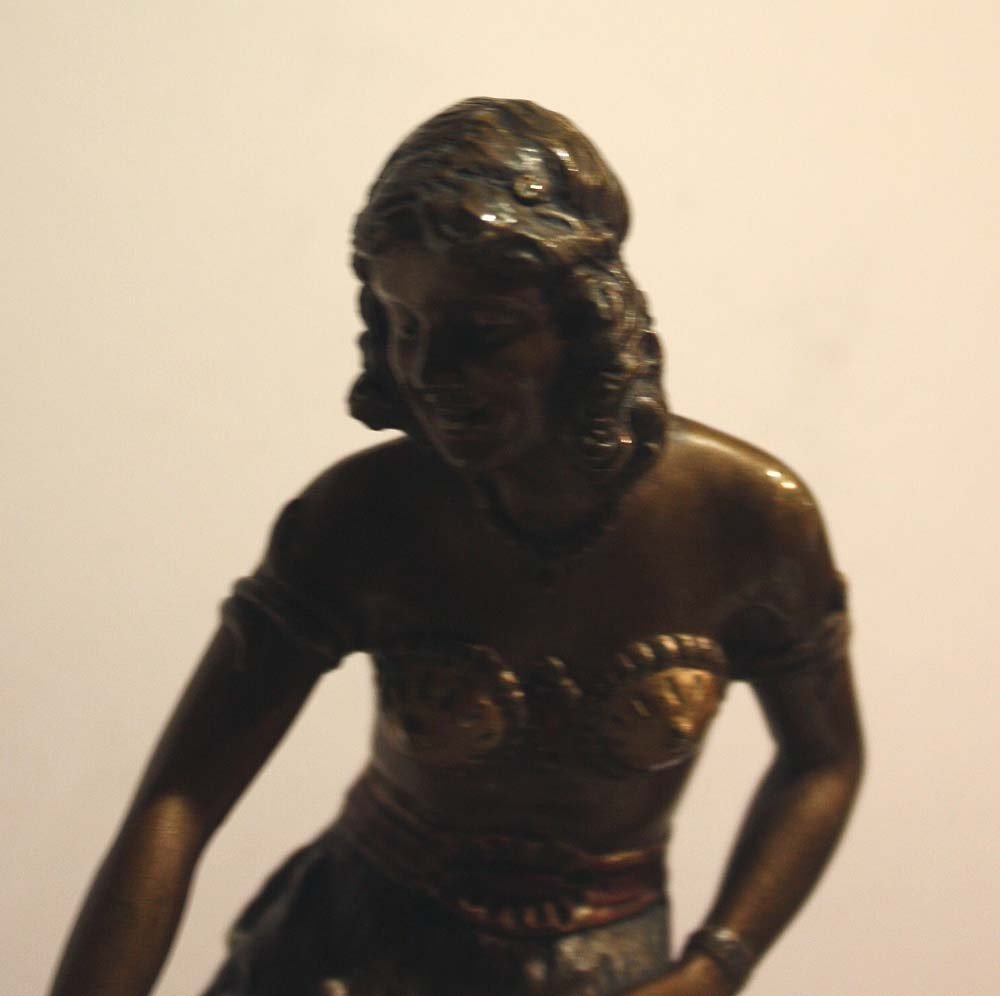 "playing With The Panther", Antique Vienna Bronze, Bowl For Business Cards-photo-1