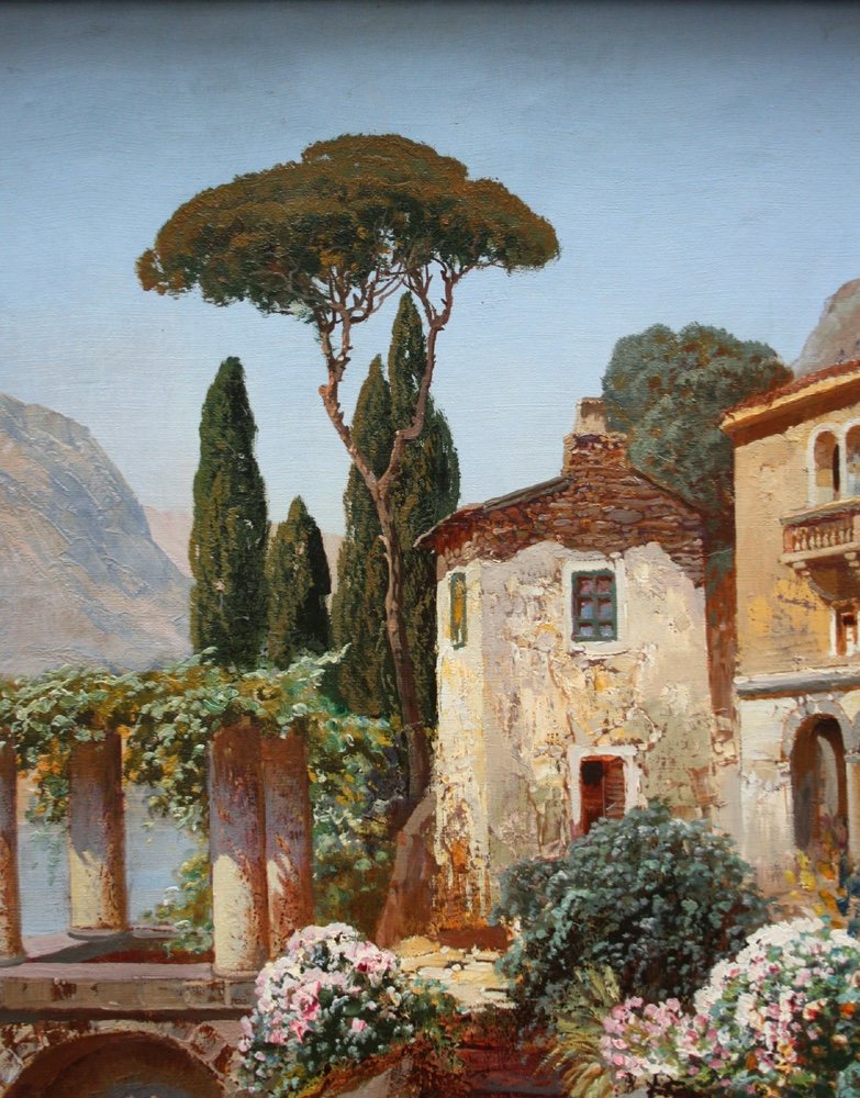 Village de Gandria sur le lac de Lugano par Alois Arnegger (autrichien 1879-1967)-photo-1