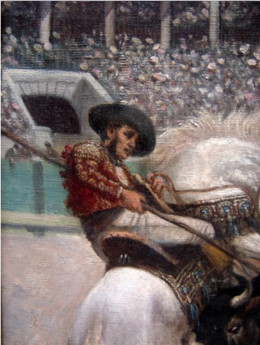 "Corrida " par José Carassi (espagnol, dernier quart du XIXe siècle)-photo-3