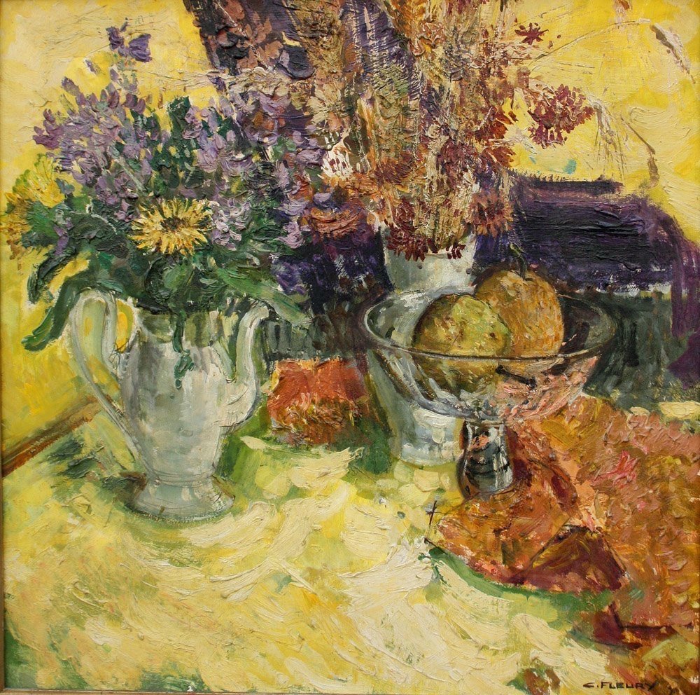 Nature Morte d'été par  Camille Fleury (1914 - Paris - Après 1963)-photo-2