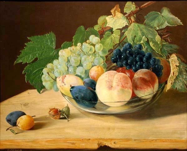 Still Life With Fruits By Jan Nepomuk Jeremias (1815-1867)-photo-2