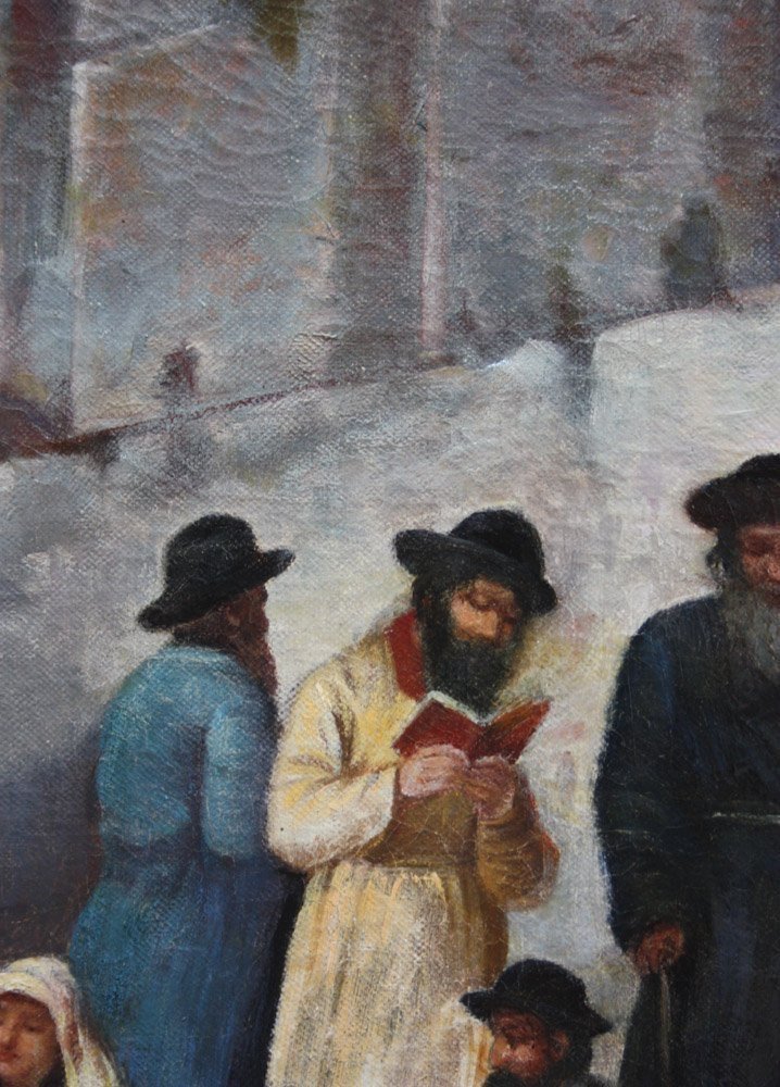 Praying The Jews At The Wailing Wall In Jerusalem By Wilhelm Lakner (late 19th Century)-photo-2