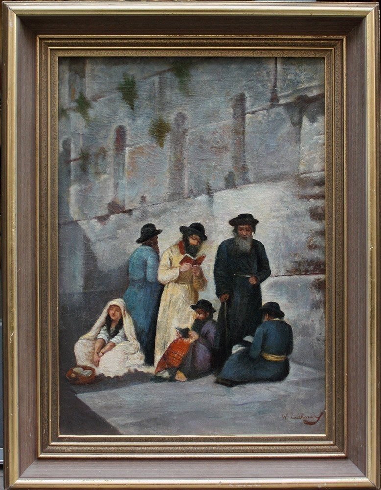 Praying The Jews At The Wailing Wall In Jerusalem By Wilhelm Lakner (late 19th Century)