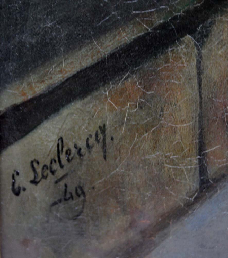 Edmond Leclercq (français, 1817 Arras - 1853 Paris) Titre: Rêver sur la Terrasse du  Château-photo-5