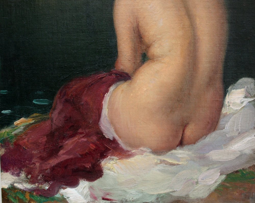 Beautiful Bather By Tito Corbella (italian, (1885-1966)-photo-3