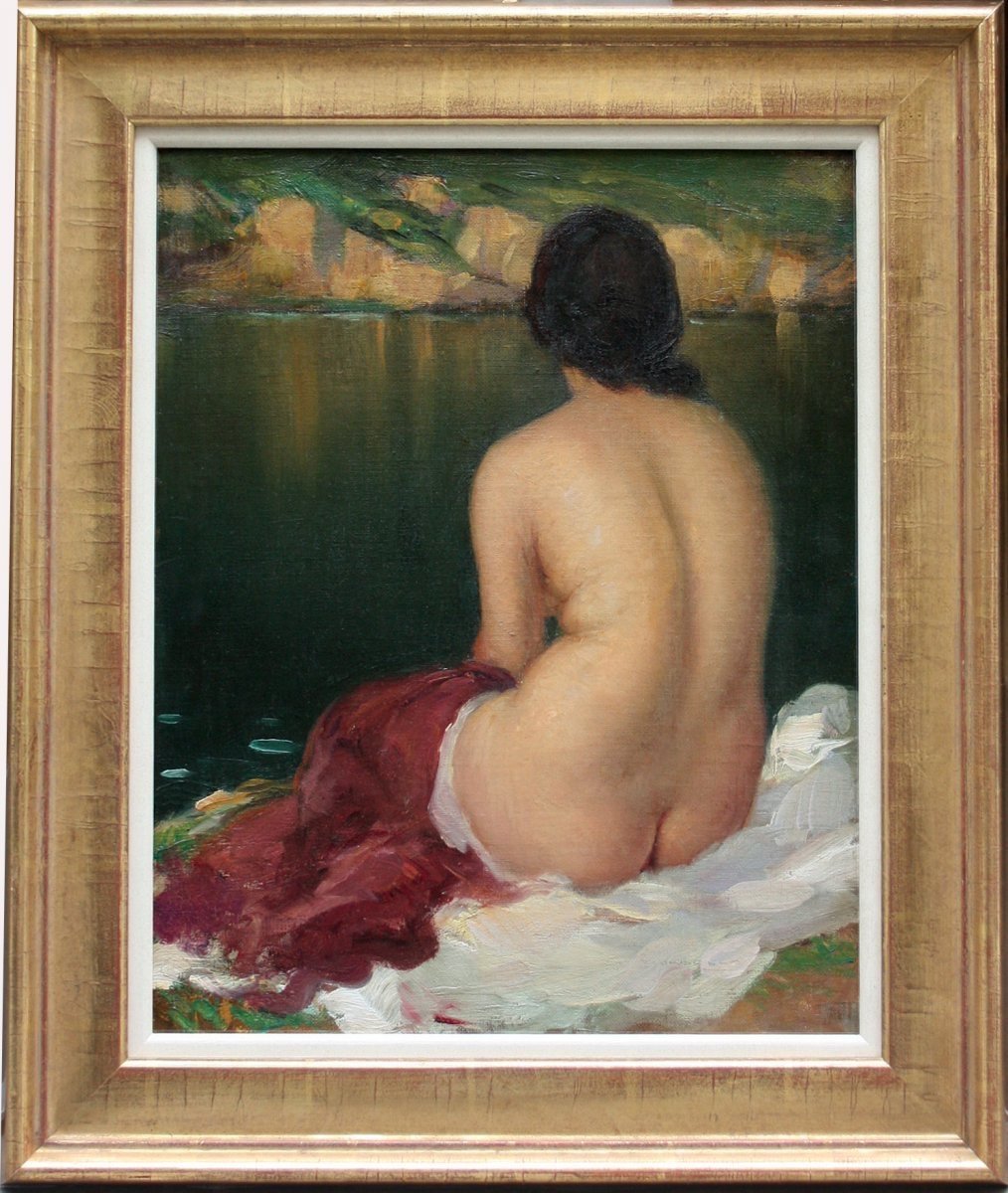 Beautiful Bather By Tito Corbella (italian, (1885-1966)