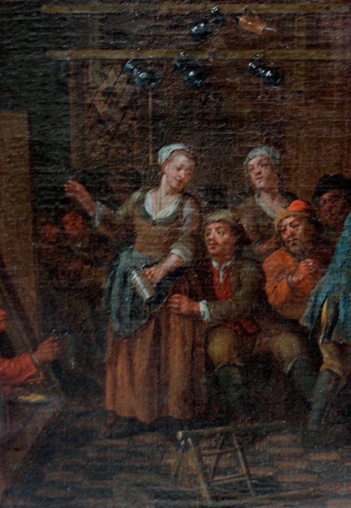 B. Van Den Bossche (1681-1715), Attr. Tavern Scene With Smoking And Drinking Company-photo-1