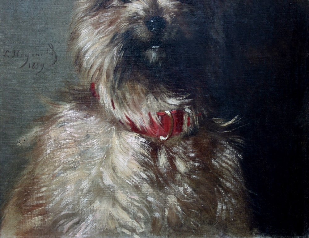 Portrait Of A Favorite Dog By Louis Robert Heyrault (french, Active 1840-1880)-photo-4