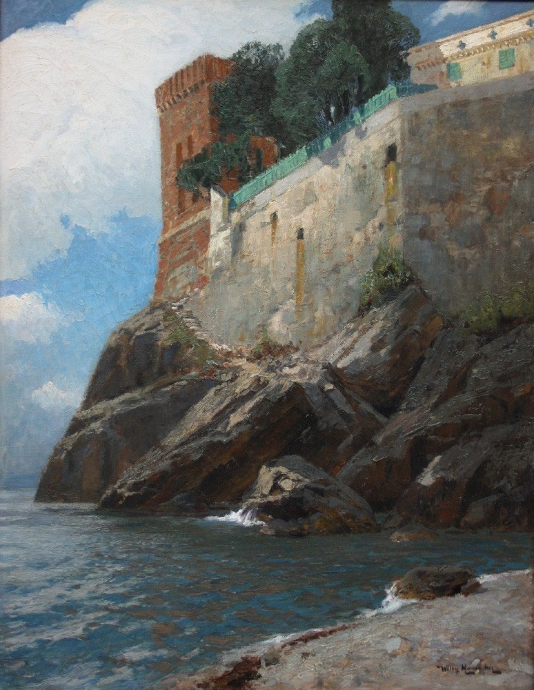 Willy Hamacher (allemand, 1865-1909) Côte Ligurienne de Zoagli par Gênes (Riviera di Levante)-photo-2