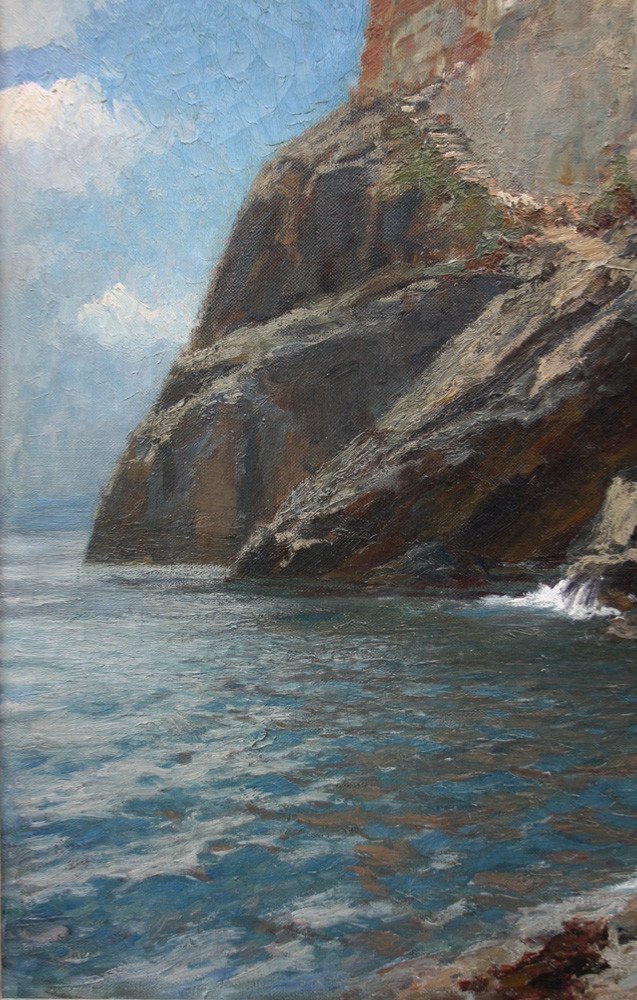 Willy Hamacher (german, 1865-1909) Ligurian Coast From Zoagli Via Genoa (riviera Di Levante)-photo-3
