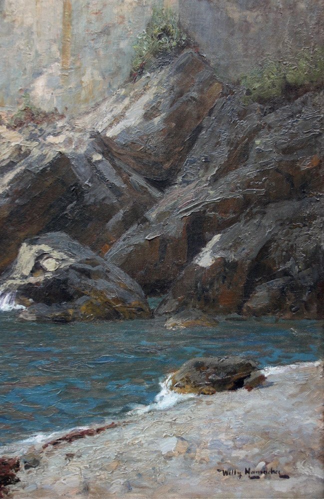 Willy Hamacher (german, 1865-1909) Ligurian Coast From Zoagli Via Genoa (riviera Di Levante)-photo-5