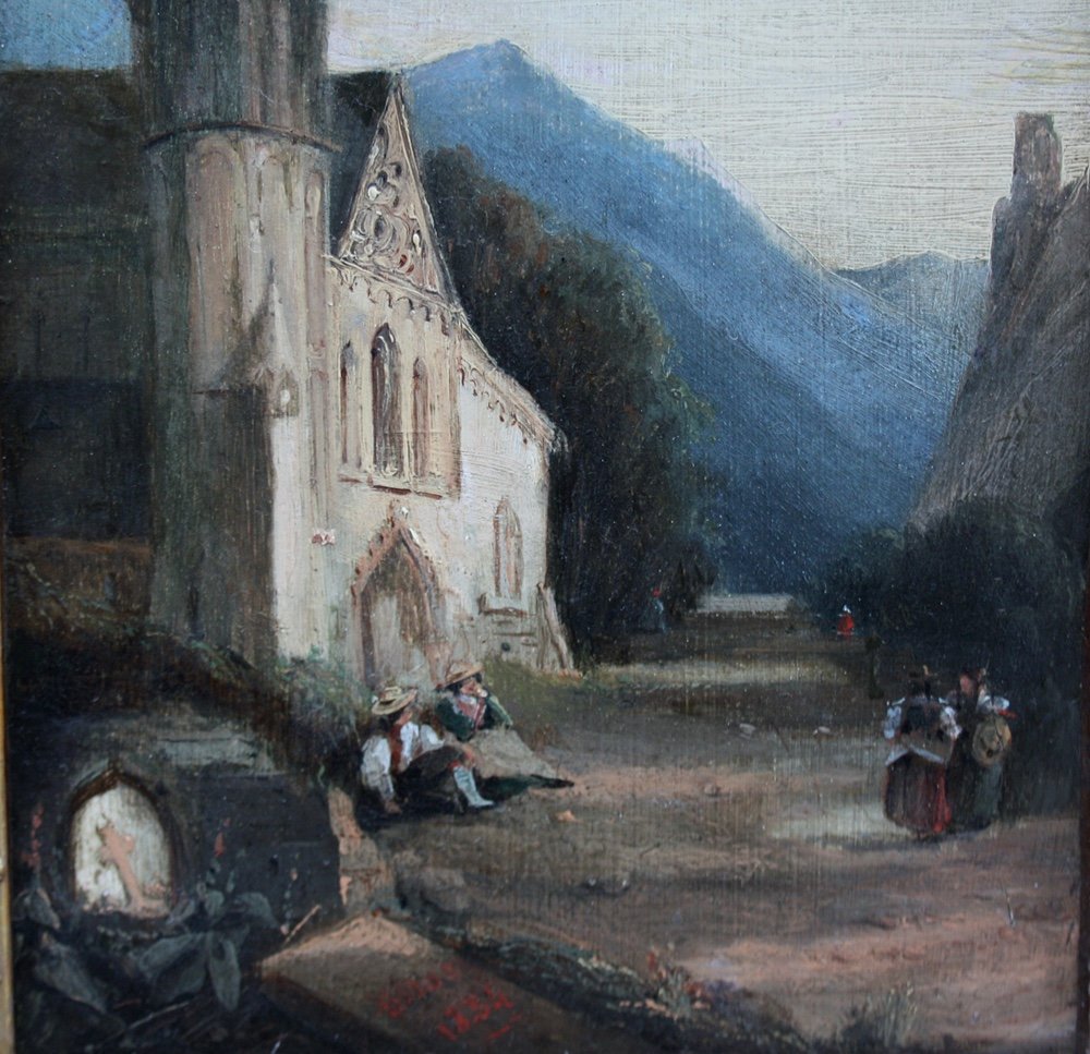 Jules Achille Noël (1815-1881) Street Scene In An Old Village In Northern France-photo-4
