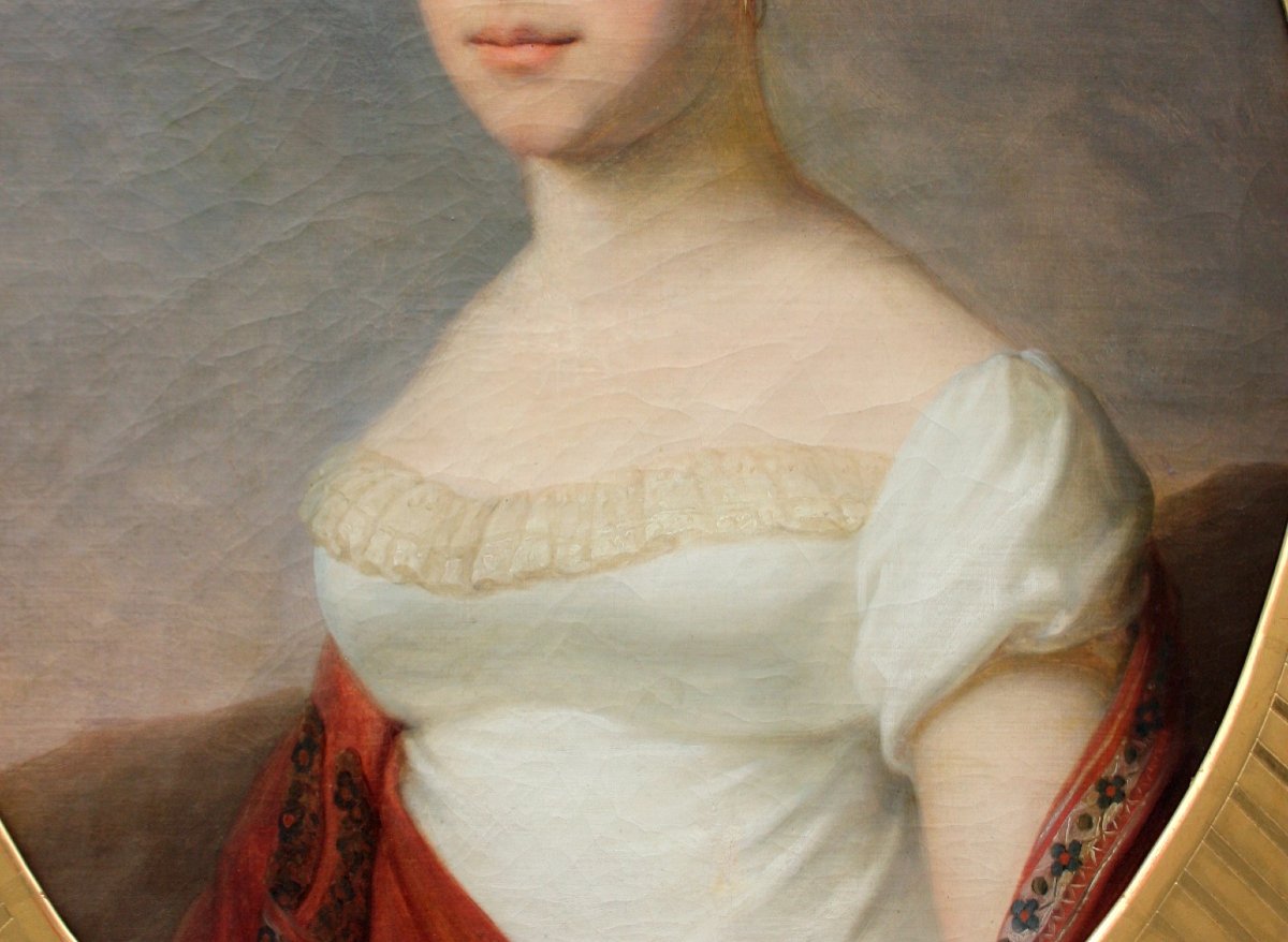 Johann Baptist Lampi The Elder (1751-1830), Attributed To Portrait Of A Young Woman In A White Dress-photo-2