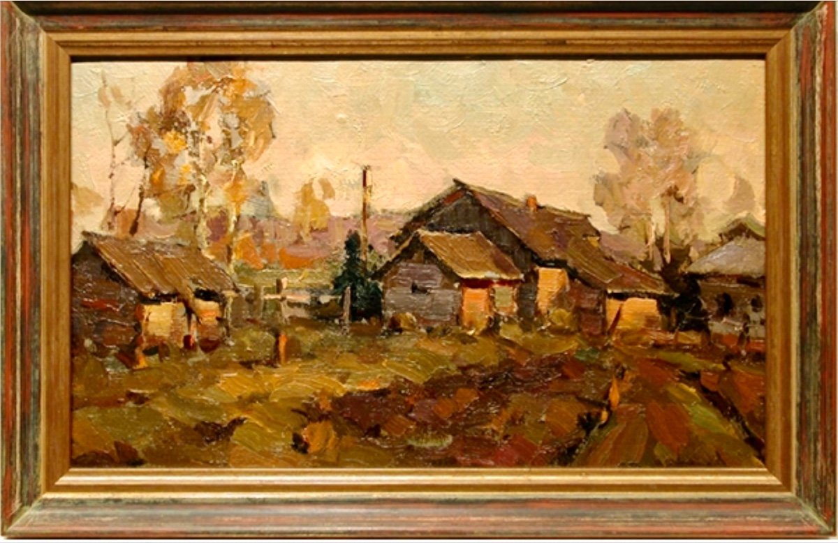 Anatoly Kojewnikow (russe, né en 1907) Titre : Paysage de village d'automne