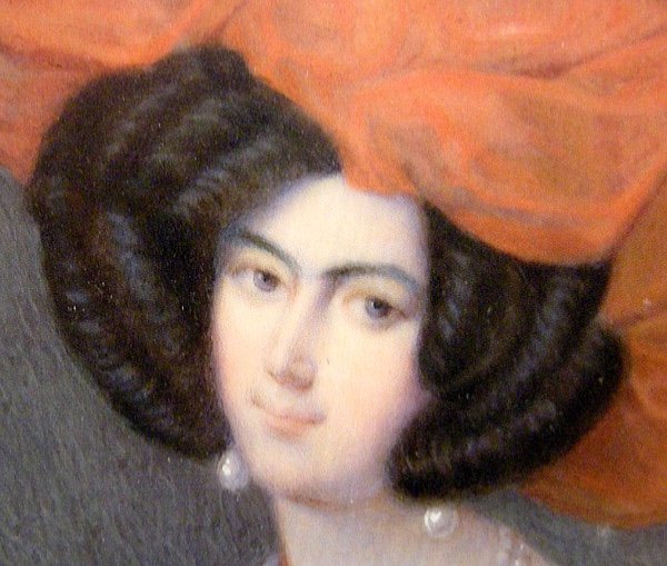 Fanny Romanini (1777-1839) "Jeune femme au bonnet rouge", miniature sur ivoire -photo-1