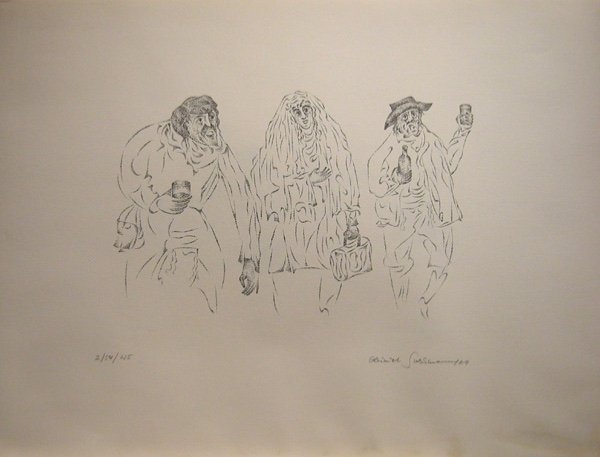 Heinrich Susmann (1904-1986) Mallette avec 10 lithographies originales de l'histoire juive Anatevka-photo-2