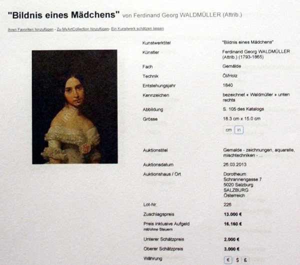 Portrait d'une noble dame par Ferdinand Georg Waldmüller (autrichien, 1793 - 1865), attr.-photo-7