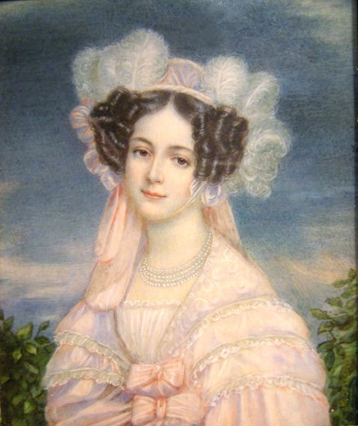 Renard (miniaturiste français répertorié, actif 1810-1830) Portrait miniature d'une jeune femme-photo-2
