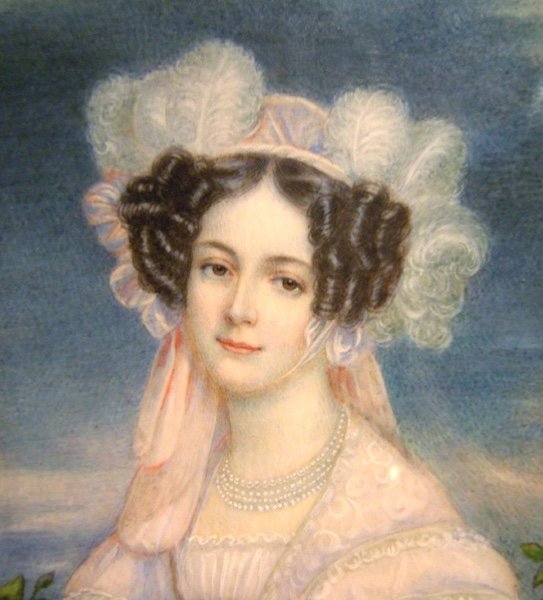 Renard (miniaturiste français répertorié, actif 1810-1830) Portrait miniature d'une jeune femme-photo-3