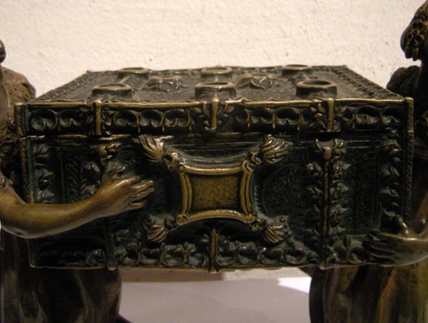 Vienna Art Nouveau Bronze, Early 20th Century  "two Little Girls With A Treasure Chest“-photo-3
