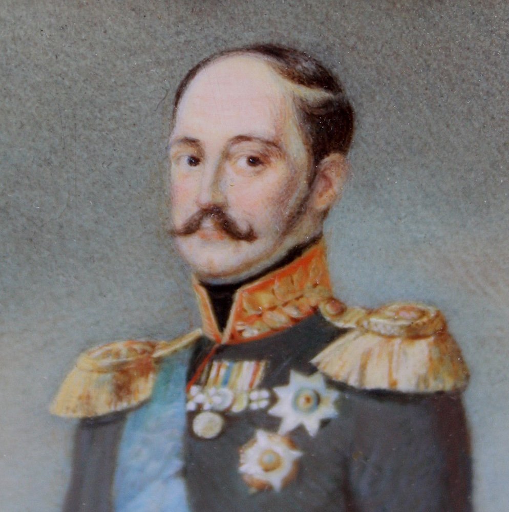 Christina Robertson (1796 -1856 ) Miniature Portrait Of Russian Emperor Nikolai I-photo-1
