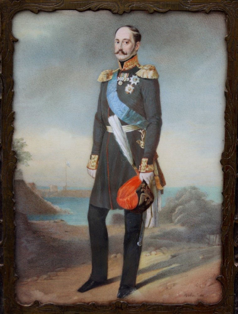 Christina Robertson (1796 -1856 ) Miniature Portrait Of Russian Emperor Nikolai I