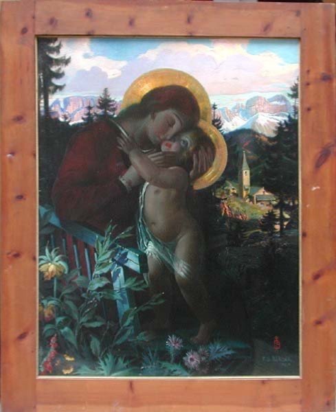 "Madone du Tyrol du Sud avec l'enfant Jésus " par Franz S.Bender ( allemand, vers 1920)-photo-2