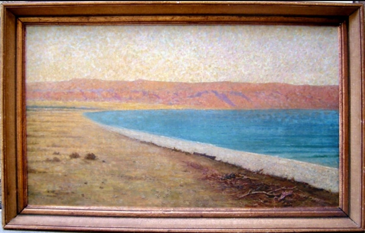 Dead Sea In Palestine By Emil Uhl (german, B.1864)-photo-2