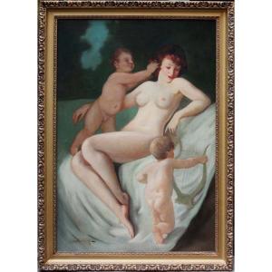 Nude With Cupids By Maria Szantho (1897-1998)