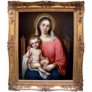 Vierge à l'Enfant Par Dominik Weber (nazaréen Allemand, Actif 1850 - 1873)